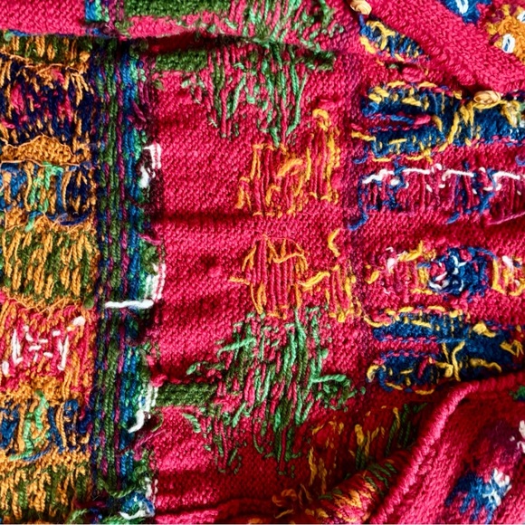 Vintage Express TRICOT Hand Knit Cat Wool Oversized Cardigan Sweater M/L - Picture 11 of 11